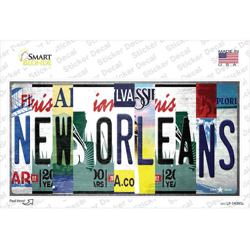 New Orleans License Plate Art Novelty Sticker Decal Small