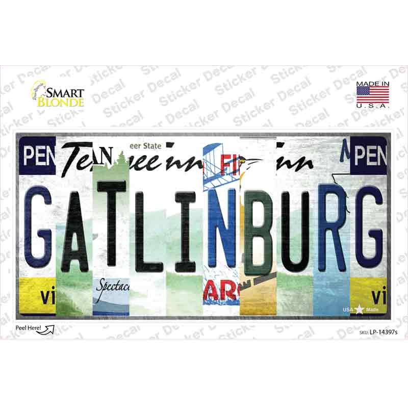 Gatlinburg License Plate Art Novelty Sticker Decal Small