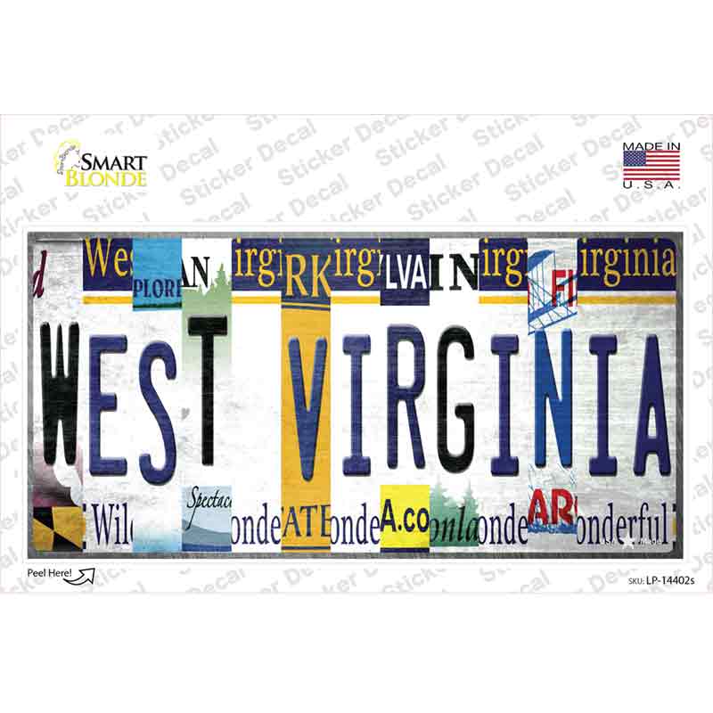 West Virginia License Plate Art Novelty Sticker Decal Small