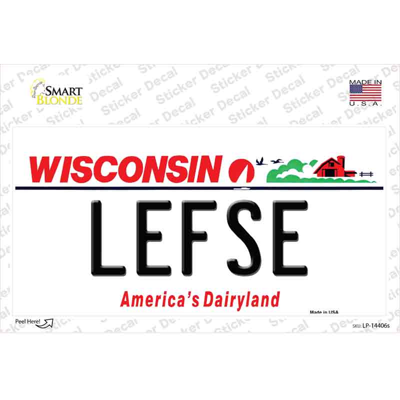 Lefse Wisconsin Novelty Sticker Decal Small