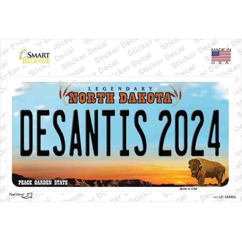 Desantis 2024 North Dakota Novelty Sticker Decal Small