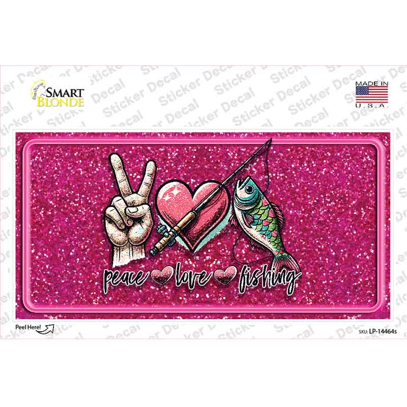 Peace Love Fishing Novelty Sticker Decal LP-14464s