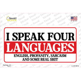 I Speak Four Languages Novelty Sticker Decal LP-14512s