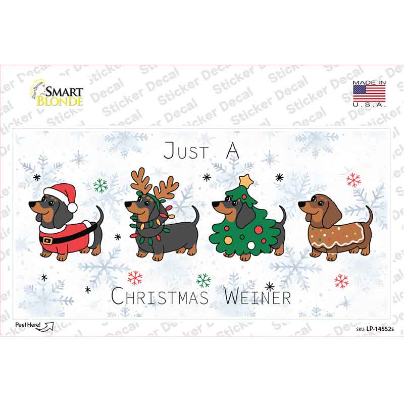 Just a Christmas Weiner Novelty Sticker Decal LP-14552s