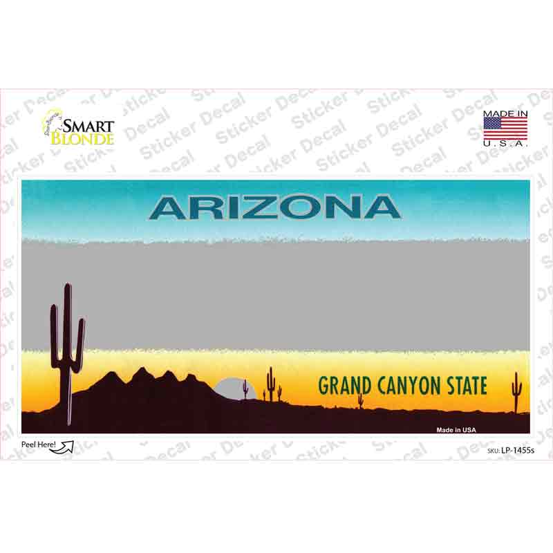 Arizona Gray State Blank Novelty Sticker Decal Small