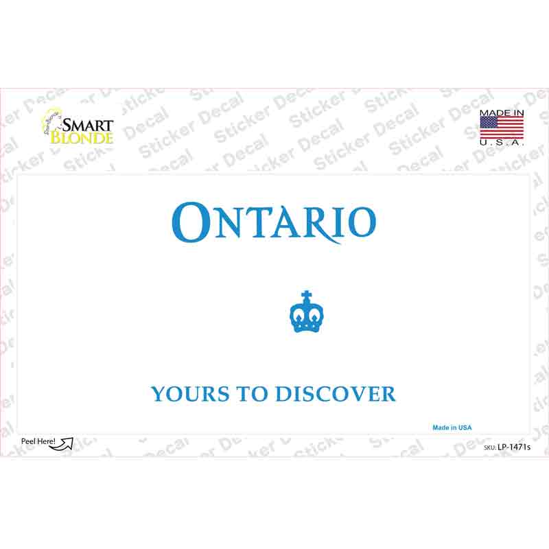 Ontario Canada Novelty Sticker Decal Small