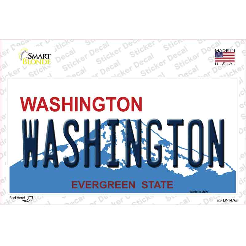 Washington State Background Novelty Sticker Decal Small