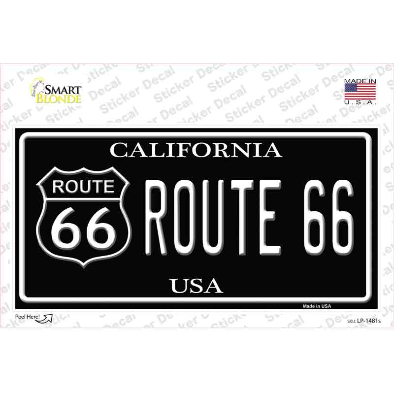 Route 66 California Black Novelty Sticker Decal