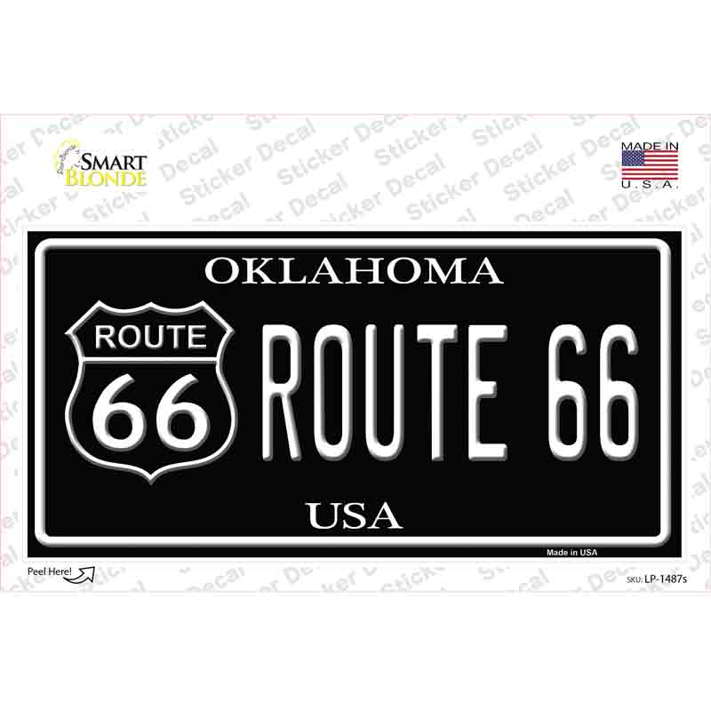 Route 66 Oklahoma Black Novelty Sticker Decal Small