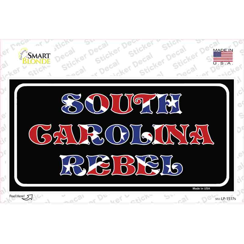 South Carolina Rebel Novelty Sticker Decal Small