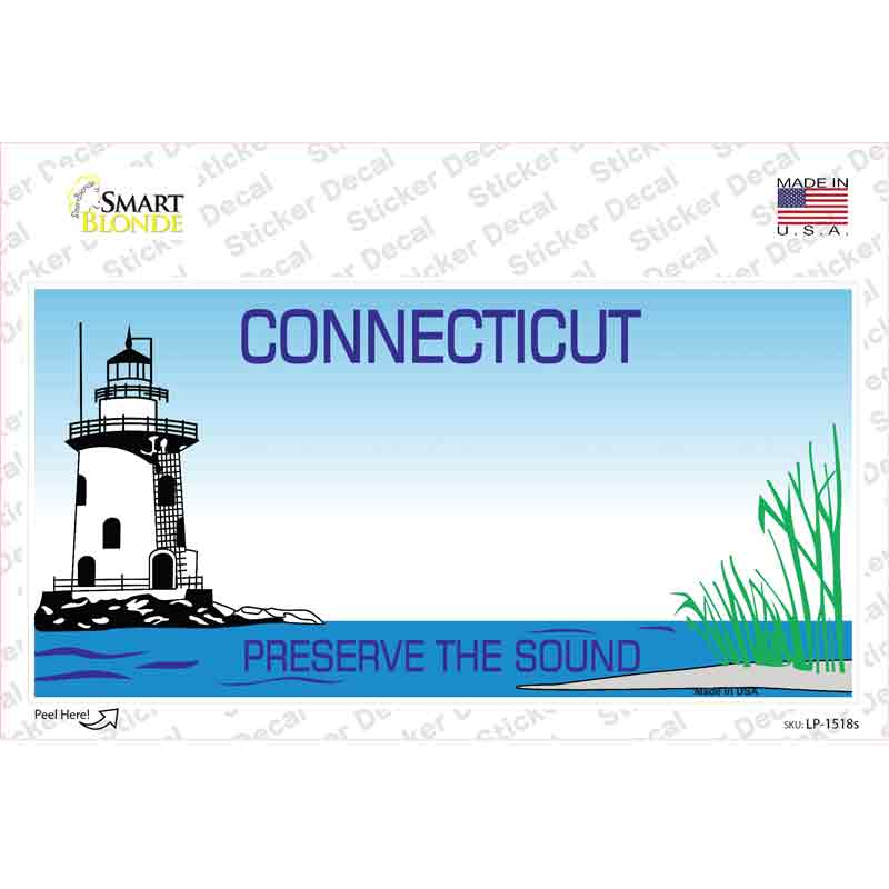 Connecticut State Blank Novelty Sticker Decal