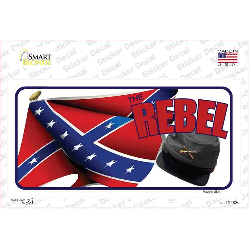 Rebel Cap And Flag Novelty Sticker Decal Small