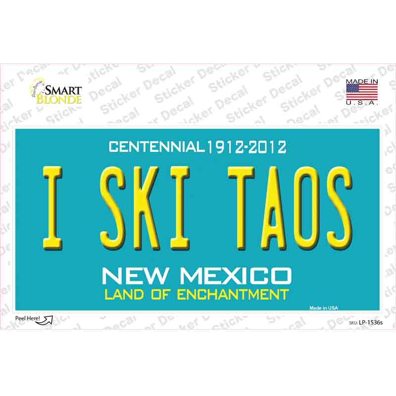 I Ski Taos New Mexico Novelty Sticker Decal Small