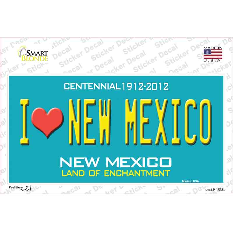 I Love New Mexico Novelty Sticker Decal