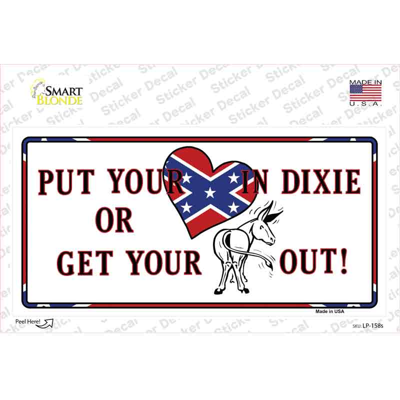 Heart In Dixie Novelty Sticker Decal
