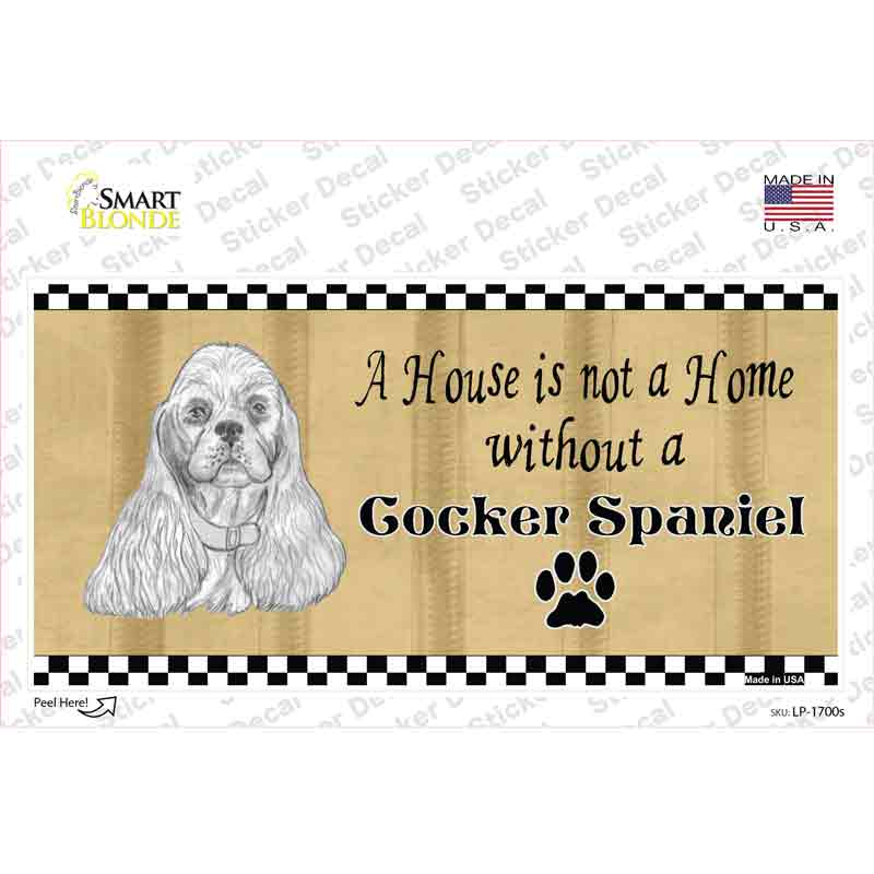 Pencil Sketch Cocker Spaniel Novelty Sticker Decal Small