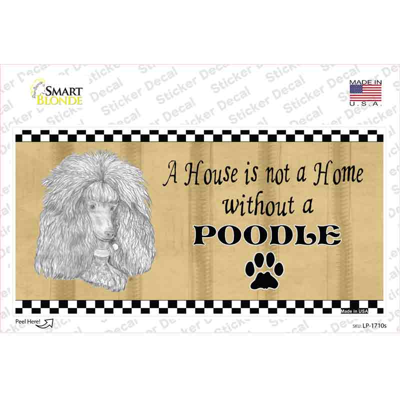 Pencil Sketch Poodle Novelty Sticker Decal
