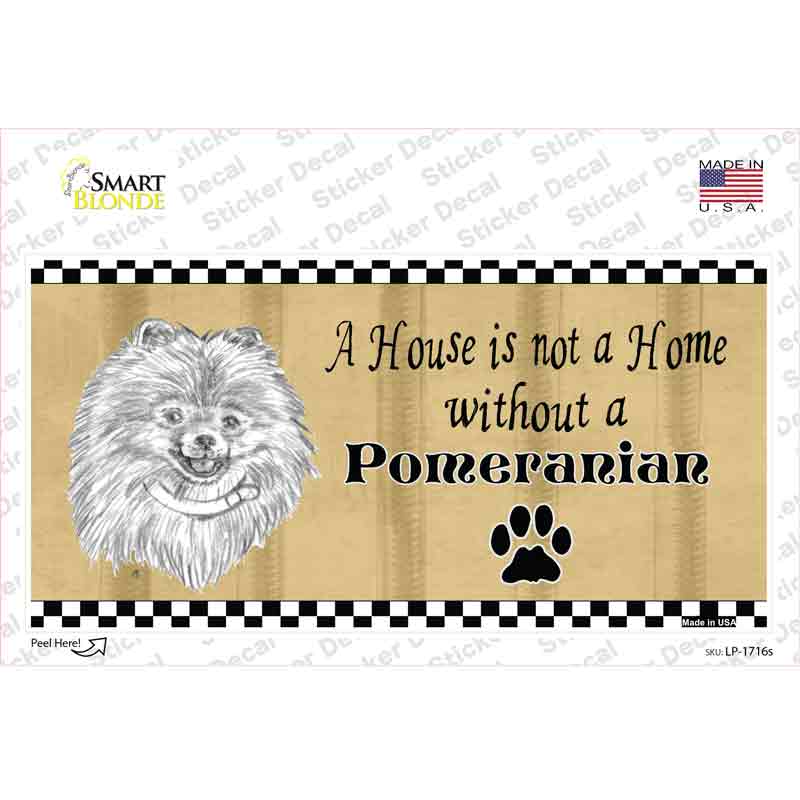 Pencil Sketch Pomeranian Dog Novelty Sticker Decal Small