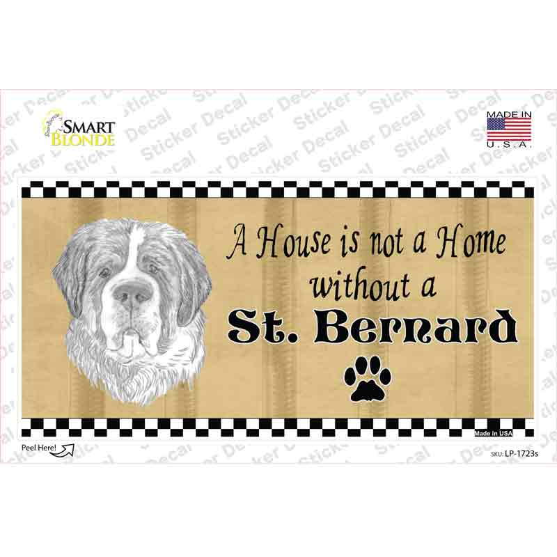 Pencil Sketch Saint Bernard Novelty Sticker Decal