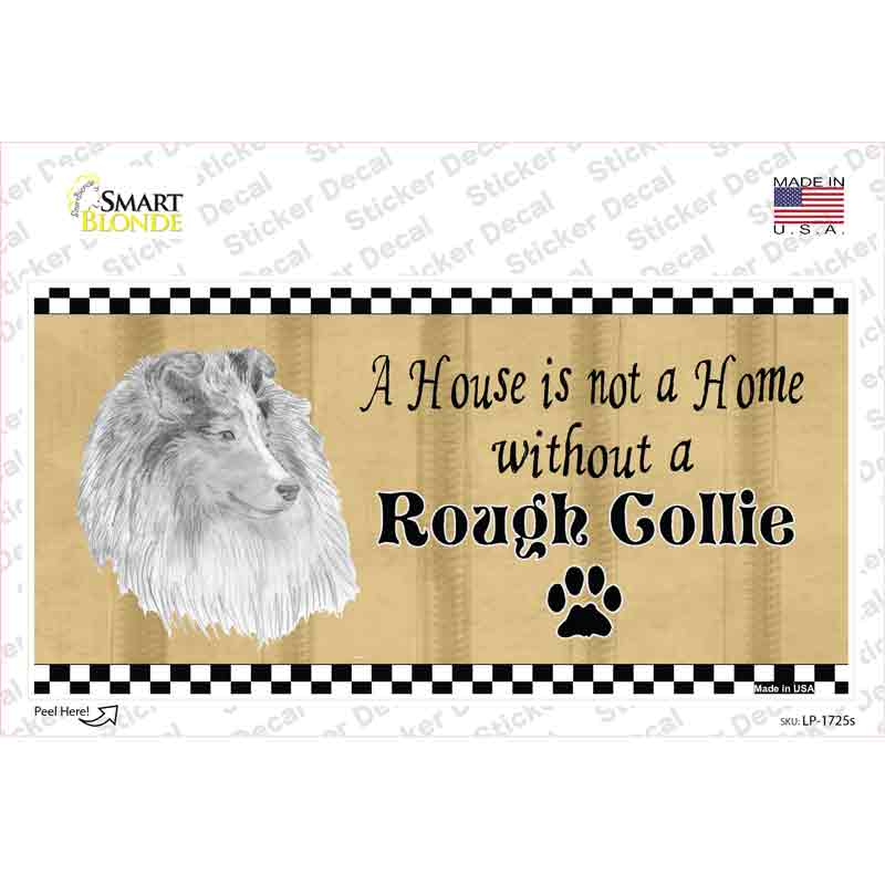 Pencil Sketch Rough Collie Novelty Sticker Decal Small