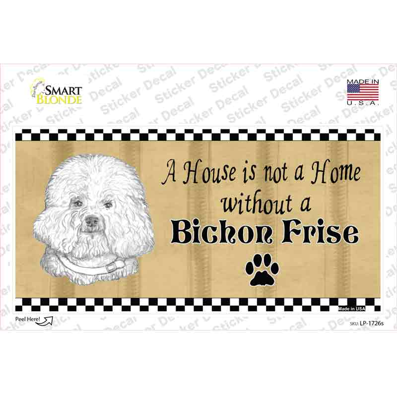 Pencil Sketch Bichon Frise Novelty Sticker Decal Small