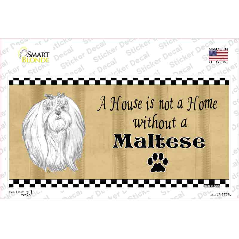 Pencil Sketch Maltese Novelty Sticker Decal Small