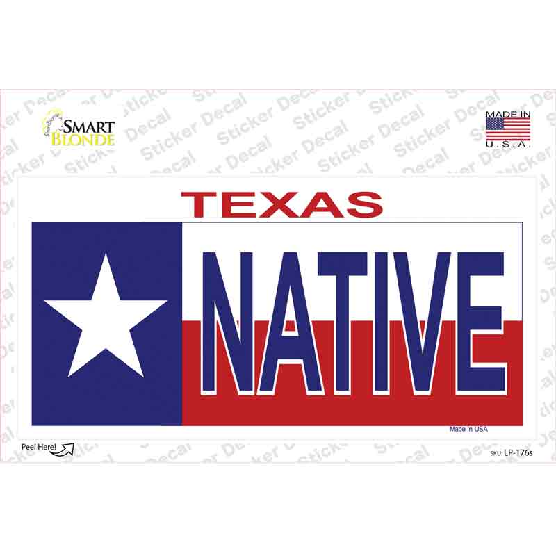 Native Texas Flag Novelty Sticker Decal Small