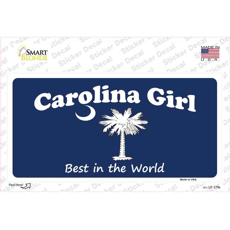 Carolina Girl Blue Novelty Sticker Decal Small