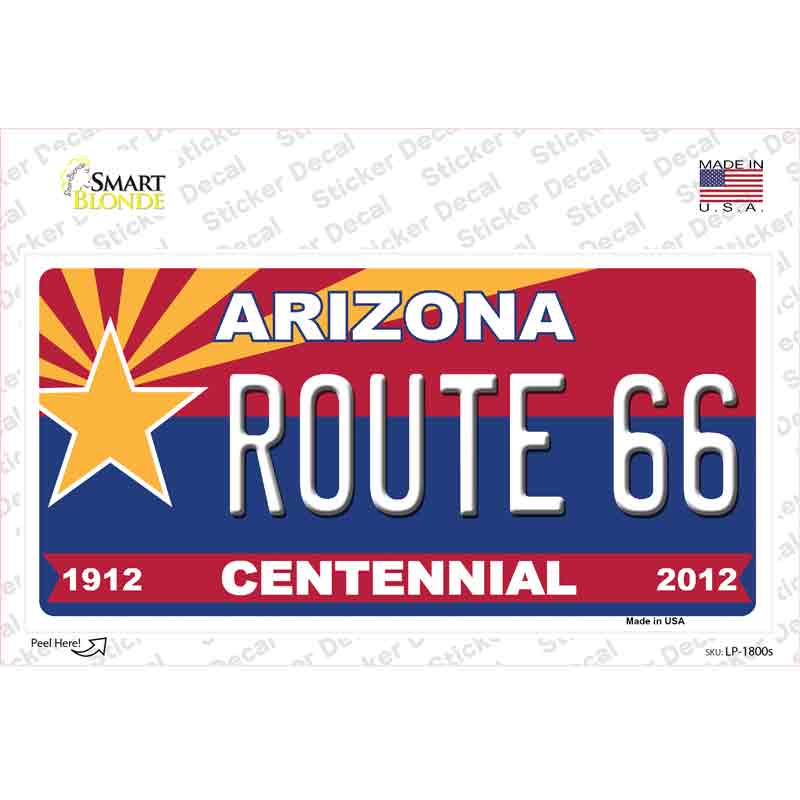 Arizona Centennial Route 66 Novelty Sticker Decal Small