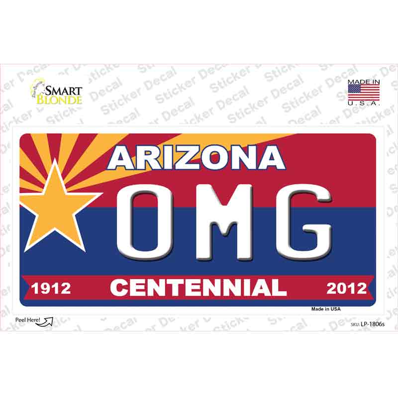 Arizona Centennial OMG Novelty Sticker Decal Small