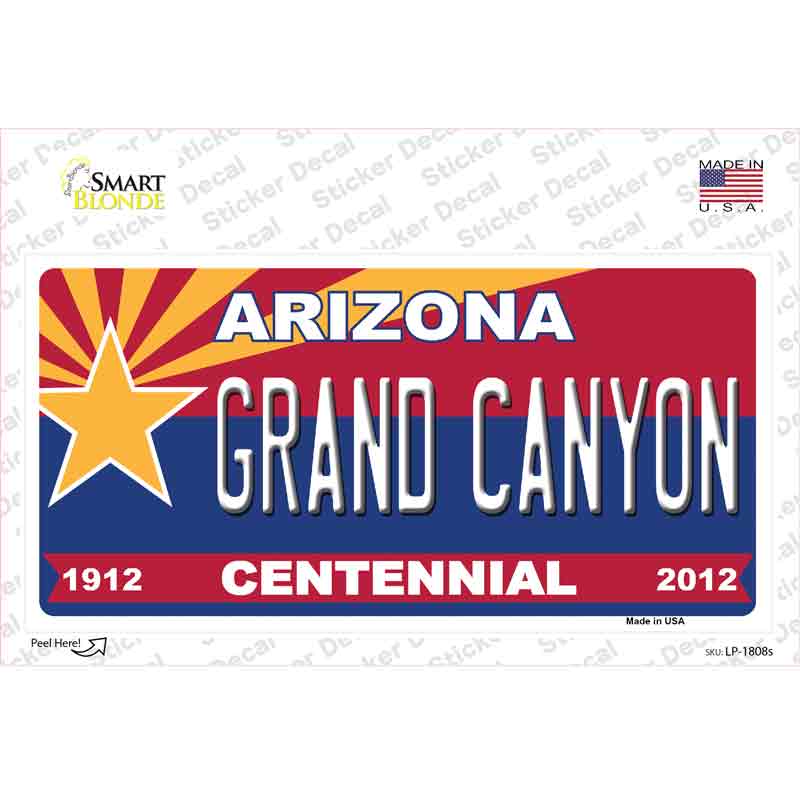 Arizona Centennial Grand Canyon Novelty Sticker Decal Small