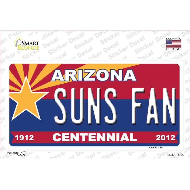 Arizona Centennial Suns Fan Novelty Sticker Decal Small