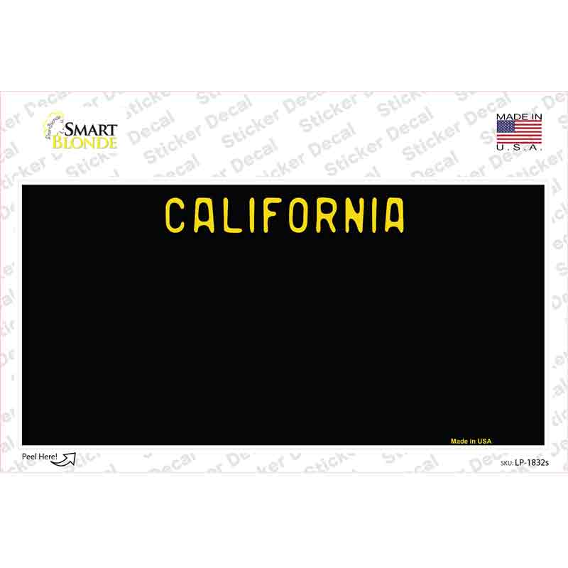 California Black State Novelty Sticker Decal