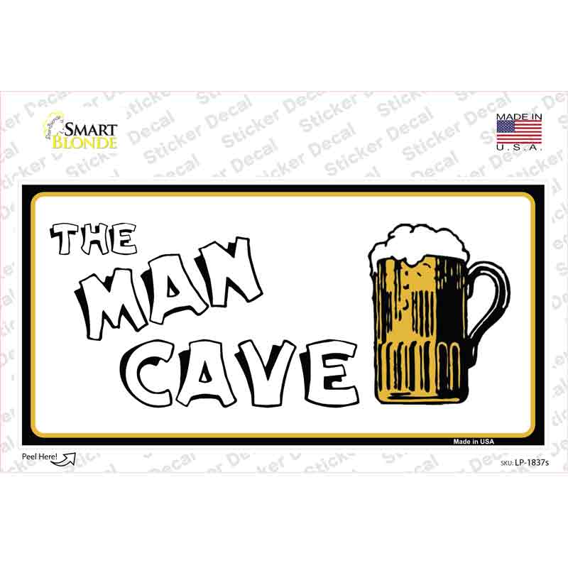 Man Cave Novelty Sticker Decal