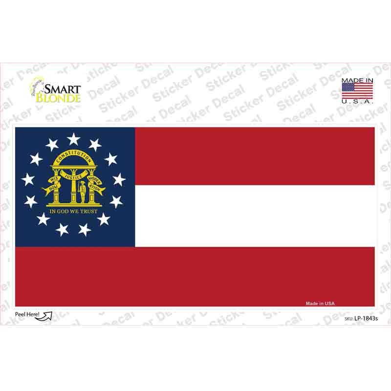 Georgia State Flag Novelty Sticker Decal Small