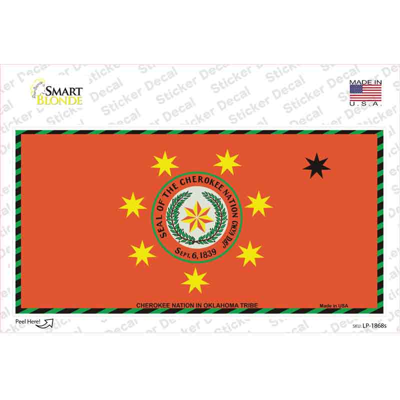 Cherokee Nation Flag Novelty Sticker Decal Small