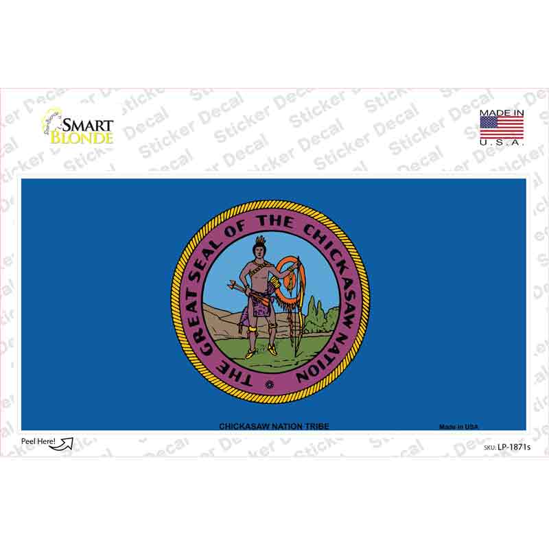 Chickasaw Nation Flag Novelty Sticker Decal Small