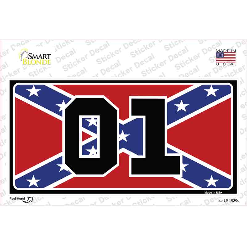 Confederate Flag 01 Novelty Sticker Decal Small