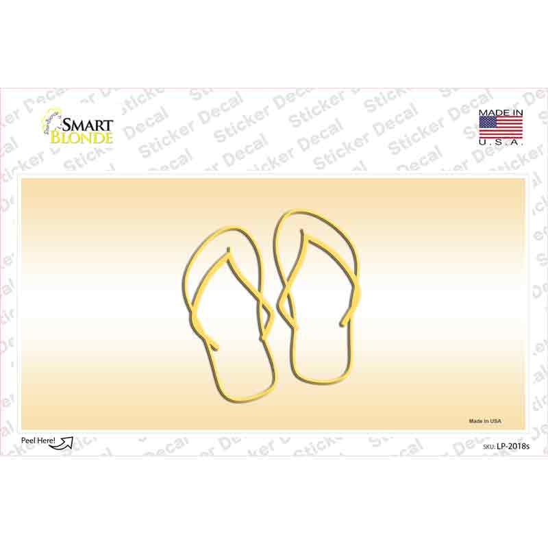 Flip Flops Yellow Novelty Sticker Decal Small