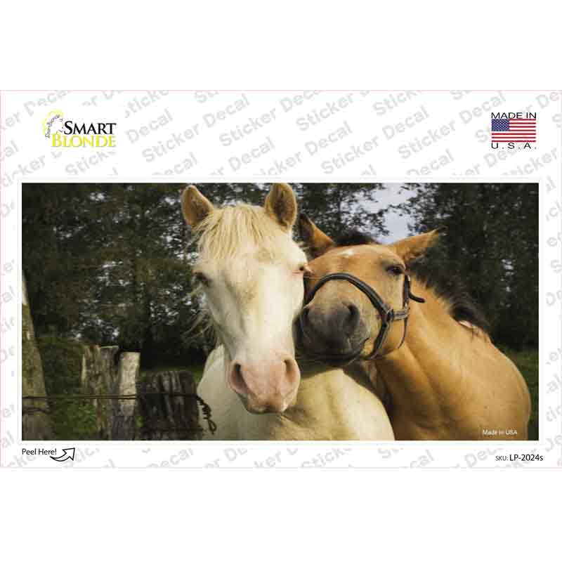 Horses Sweet On Each Other Novelty Sticker Decal Small