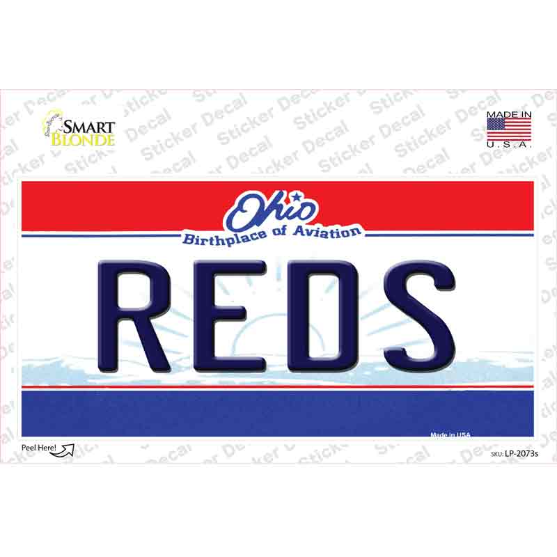 Reds Ohio State Novelty Sticker Decal Small