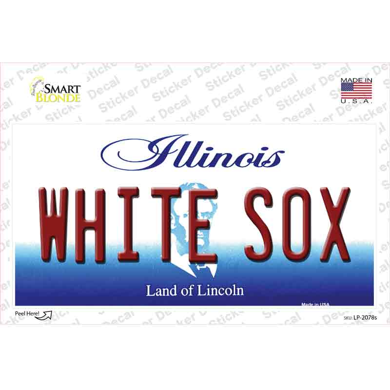 Whitesox Illinois State Novelty Sticker Decal Small