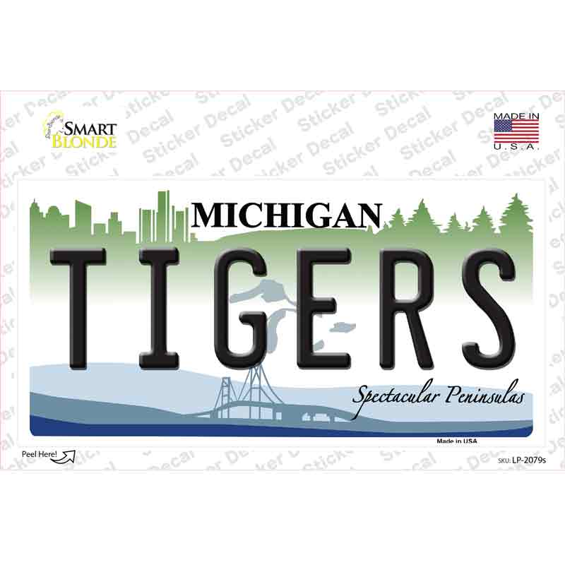 Tigers Michigan State Novelty Sticker Decal Small