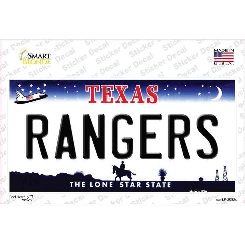 Rangers Texas State Novelty Sticker Decal Small