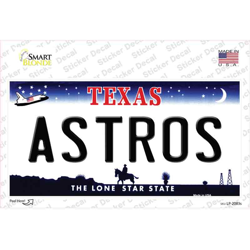 Astros Texas State Novelty Sticker Decal Small