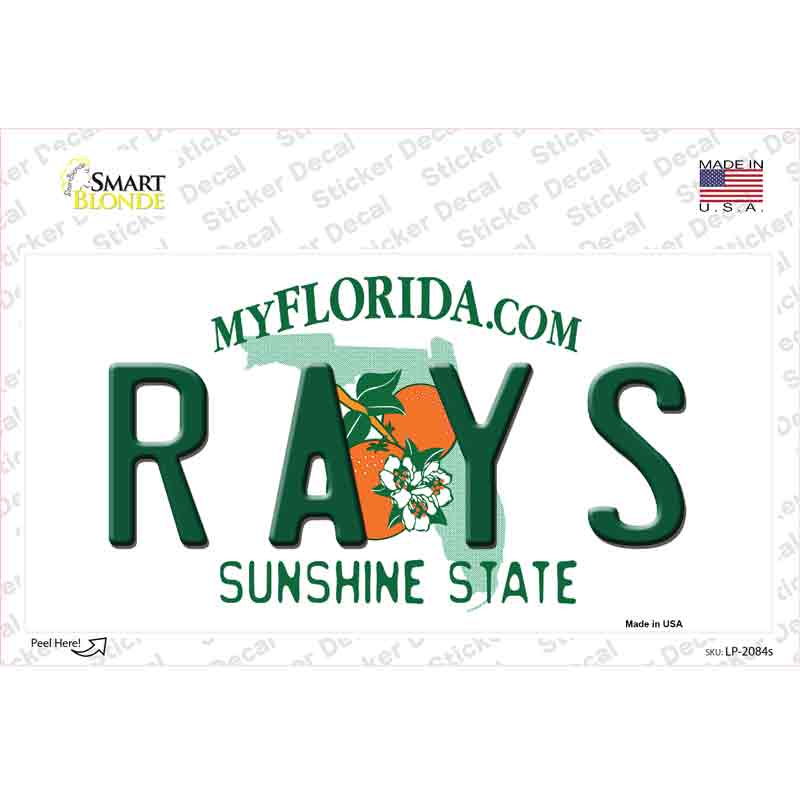 Rays Florida State Novelty Sticker Decal Small