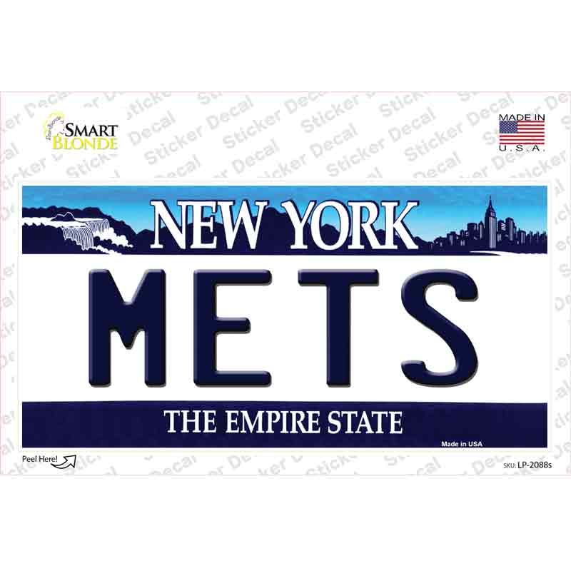 Mets New York State Novelty Sticker Decal Small