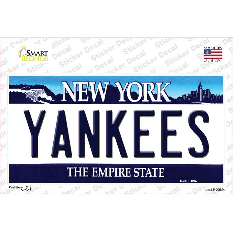 Yankees New York State Novelty Sticker Decal Small