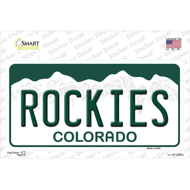 Rockies Colorado State Novelty Sticker Decal Small