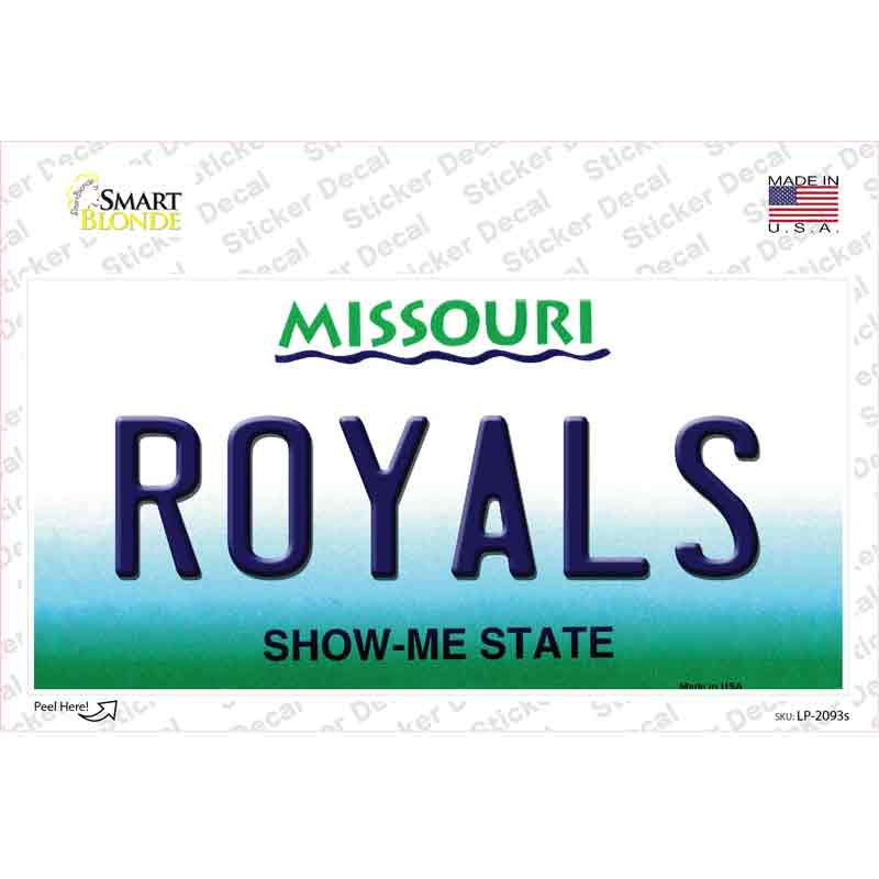 Royals Missouri State Novelty Sticker Decal Small